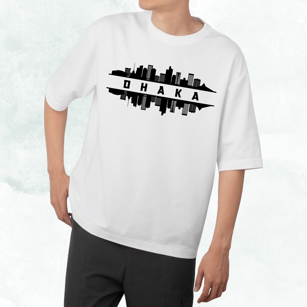 BENGAL GOTHIC (12) Dhaka Oversized T-shirt (White) - Image 1